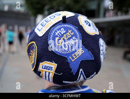 London, UK. 23rd Aug, 2025. A Leeds fan during the Arsenal vs Leeds United Premier League match at the Emirates Stadium, London. Picture credit should read: David Klein/Sportimage Credit: Sportimage Ltd/Alamy Live News Stock Photo