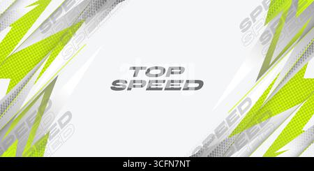 Modern Sport Background with Speed Concept and Halftone Style. Clean and Futuristic Background for Presentation, Banner, and Web Design Stock Vector