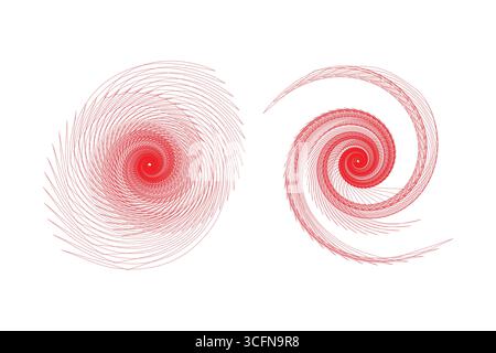 Red Spirals Abstract forms evoking motion and energy. Stock Vector