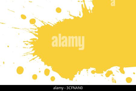Illustration featuring bold yellow grunge brush strokes diagonally across a white background. The abstract texture adds a vibrant and energetic feel w Stock Vector