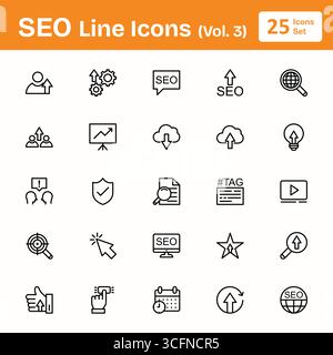 SEO Line Icons (Vol. 3) Stock Vector