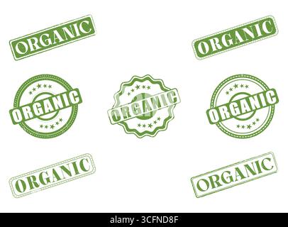 A Collection of Organic Rubber Stamps and Seals Stock Vector