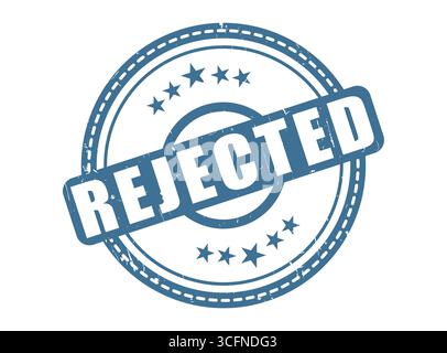 A Rejected Rubber Stamp Seal with a Star Border Stock Vector