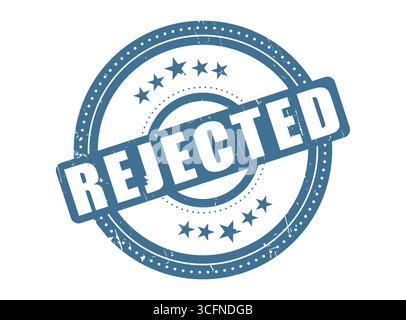 A Rejected Rubber Stamp Seal with a Dotted Circle Stock Vector