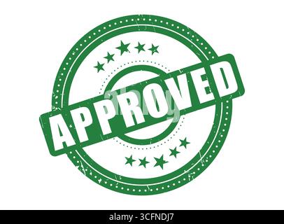 A Approved Rubber Stamp Seal with a Dotted Circle Stock Vector