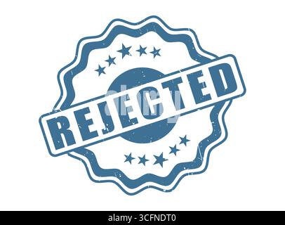 A Rejected Rubber Stamp Seal with a Decorative Border Stock Vector