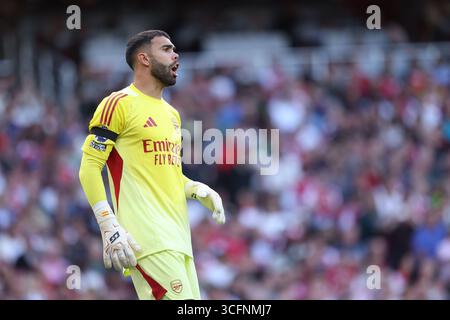 London, UK. 23rd Aug, 2025. David Raya (A) at the Arsenal v Leeds United EPL match, at the Emirates Stadium, London, UK on 23rd August, 2025. Credit: Paul Marriott/Alamy Live News Stock Photo