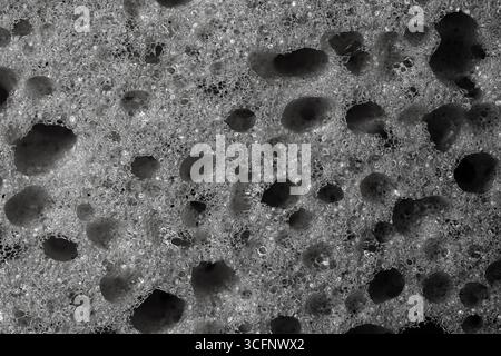Sponge detail texture, sponge texture close up background. Cellulose sponge texture. Black and white Stock Photo