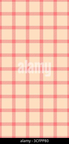 Amazing check seamless vector, jpg texture plaid background. Multicultural tartan textile fabric pattern in red and bisque colors palette. Stock Vector