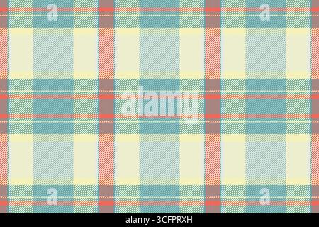 Seamless tartan pattern featuring cool pastel hues. Ideal for backgrounds, textiles, apparel and designs. A vintage vibe with timeless appeal. Stock Vector