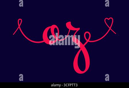 OZ initial wedding monogram calligraphy vector illustration. Hand drawn lettering o and z love logo design for valentines day poster, greeting card, p Stock Vector