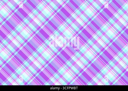 Vibrant diagonal plaid pattern in purple and blue hues.  Great for backgrounds, textiles, or graphic design projects needing a colorful and versatile Stock Vector