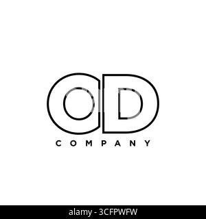 Trendy letter O and D, OD logo design template. Minimal monogram initial based logotype for company identity. Stock Vector