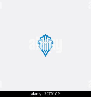 MV logo icon flat vector design Stock Vector
