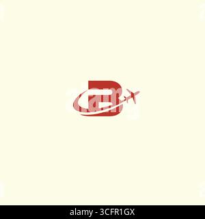 B flight logo icon flat vector design Stock Vector