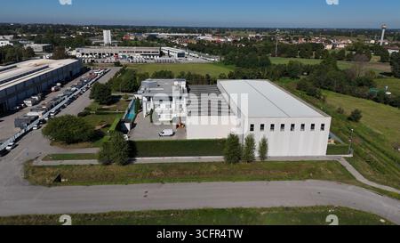 Cremona, Italy - August 22nd 2025 Modern Data Center Facility in Northern Italy Emphasizing Cloud Storage and Advanced Technology Infrastructure Stock Photo