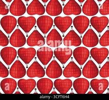 The seamless background with hot air balloons. Stock Vector