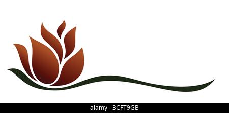 The symbol of the red water lily. Stock Vector