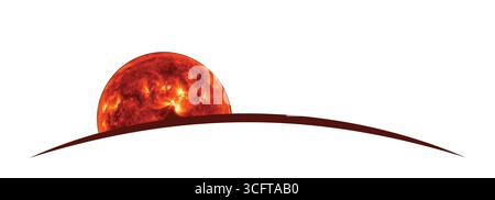 The red sun globe symbol. Stock Vector
