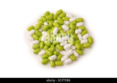 Sweet multicolored candies isolated on a white background. Stock Photo