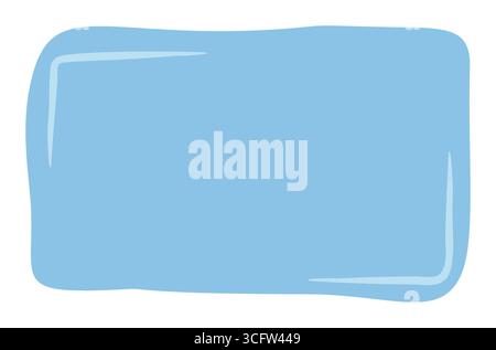 Fluid Blue Squiggle Rectangle Sticker Patch Stock Vector