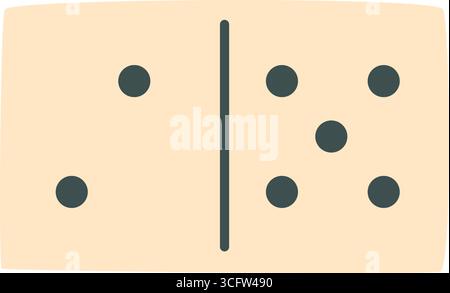 Simple Flat Black Domino Tile Stock Vector