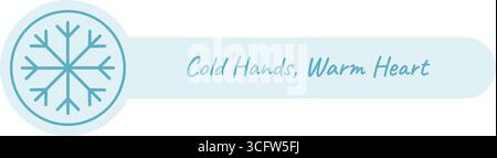 Winter Snow Flake Sticker Label Blue Stock Vector