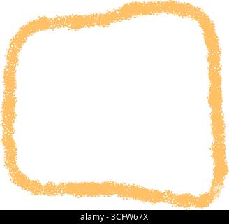 Wavy Crayon Outline Organic Rectangle Frame Stock Vector