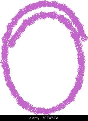 Purple Crayon Circle Chalk Frame Stock Vector