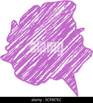 Crayon Sketch Speech Bubble Squiggle Stock Vector