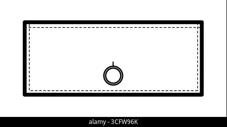 Basic Flap Pocket technical fashion illustration. Flat apparel template front view. Women, men unisex style item CAD mockup isolated on white background  Stock Vector