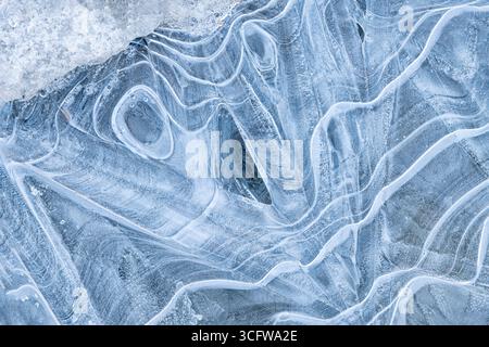 North America; United States; Alaska; Spring; Ice; Stream; Patterns Stock Photo