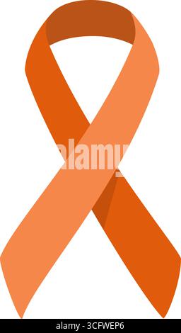 Orange awareness ribbon used for leukemia cancer fundraising vector Stock Vector