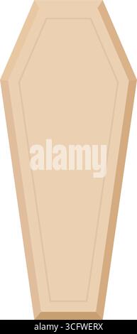 Top view of a wooden funeral casket or coffin with the lid on icon vector Stock Vector