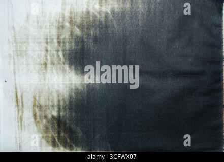 Copy space of black ink on white paper created from a printing error Stock Photo