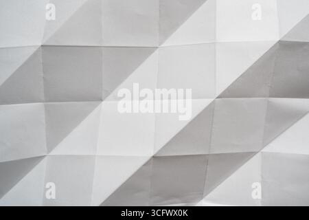 White paper texture with Horizontal, Vertical and Diagonal folded lines Stock Photo