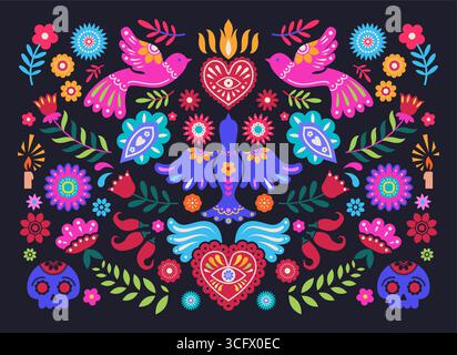 Mexican Folk Festival Illustration vector Stock Vector