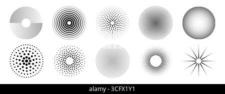 Dot Ripple Halftone ring with water ripple effect. Sonar wave. Sound wave. Touch ...