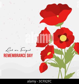 illustration for remembrance day in flat design style Stock Vector