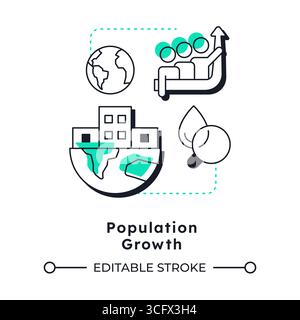 Population growth modern linear concept icon Stock Vector