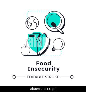 Food insecurity modern linear concept icon Stock Vector