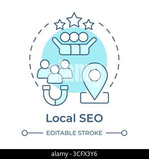 Local seo soft blue concept icon Stock Vector