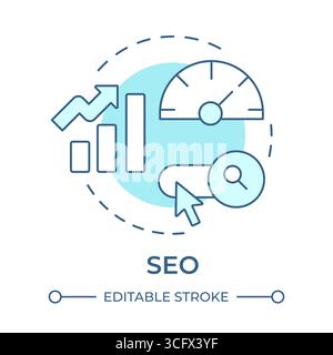 SEO soft blue concept icon Stock Vector