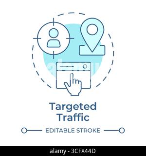 Targeted traffic soft blue concept icon Stock Vector