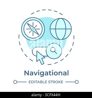 Navigational soft blue concept icon Stock Vector