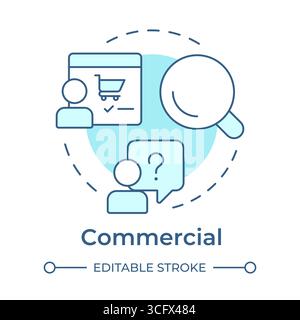 Commercial soft blue concept icon Stock Vector