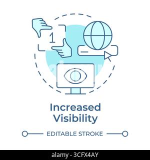 Increased visibility soft blue concept icon Stock Vector