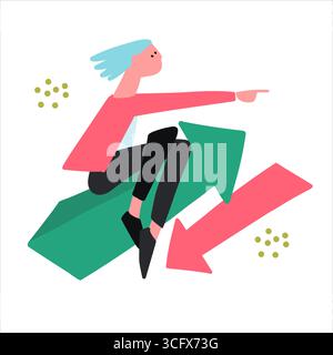 Making money on financial markets concept. Business planning concept. Vector illustration, flat design Stock Vector