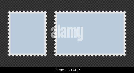Blank postage stamps. Postage stamps in flat design Stock Vector