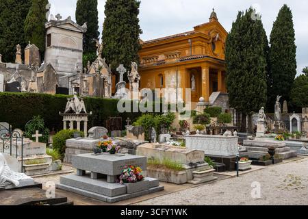 The Cimetière du Château in Nice, France, stands on the old citadel and the cemetery is as much popular for its function as for the scenic views of th Stock Photo